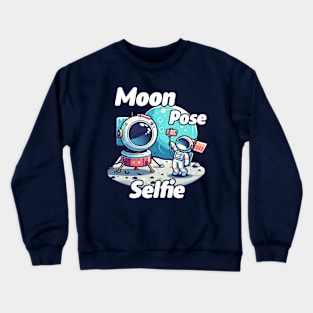 Cute Moon Pose Selfie Crewneck Sweatshirt